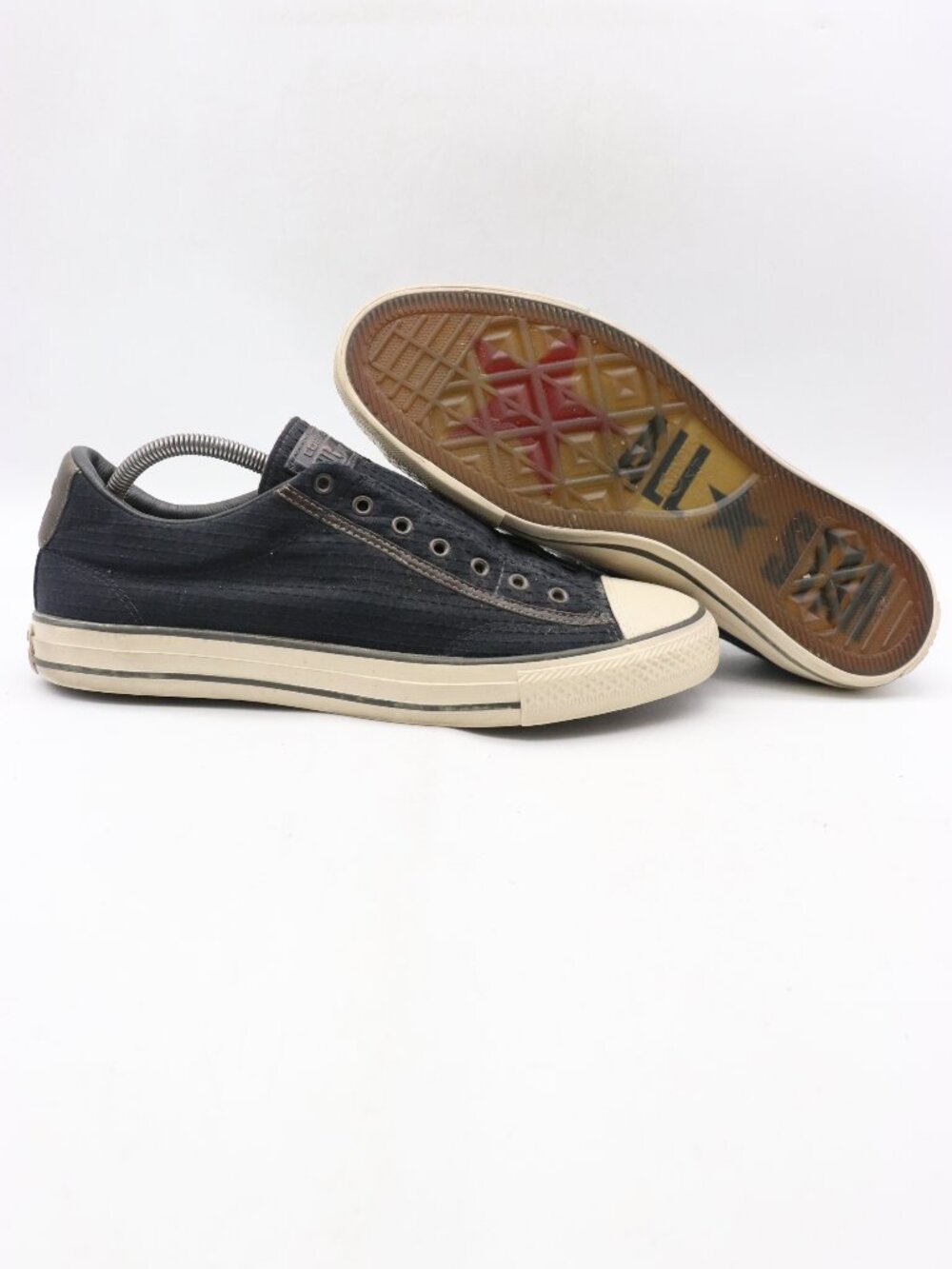 Converse X John Varvatos Laceless Men's 9.5 Women's 11.5 Black Canvas Sneaker